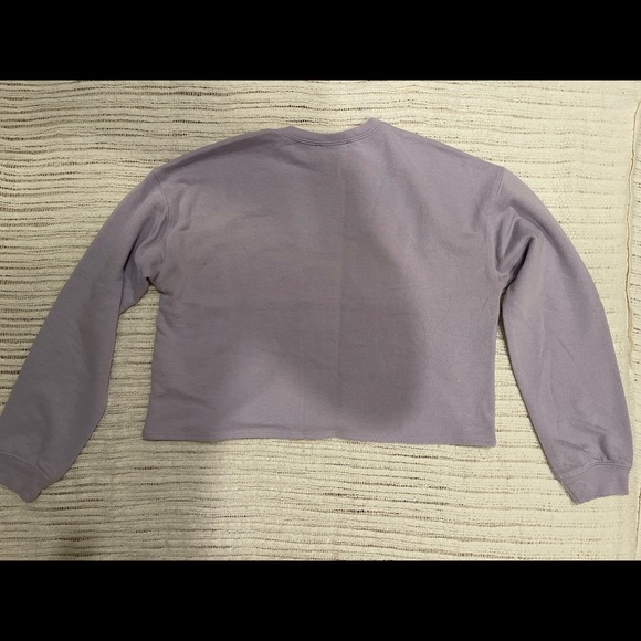 Forever 21 Lilac w/ Stripe Cropped Sweatshirt - Picture 2 of 2